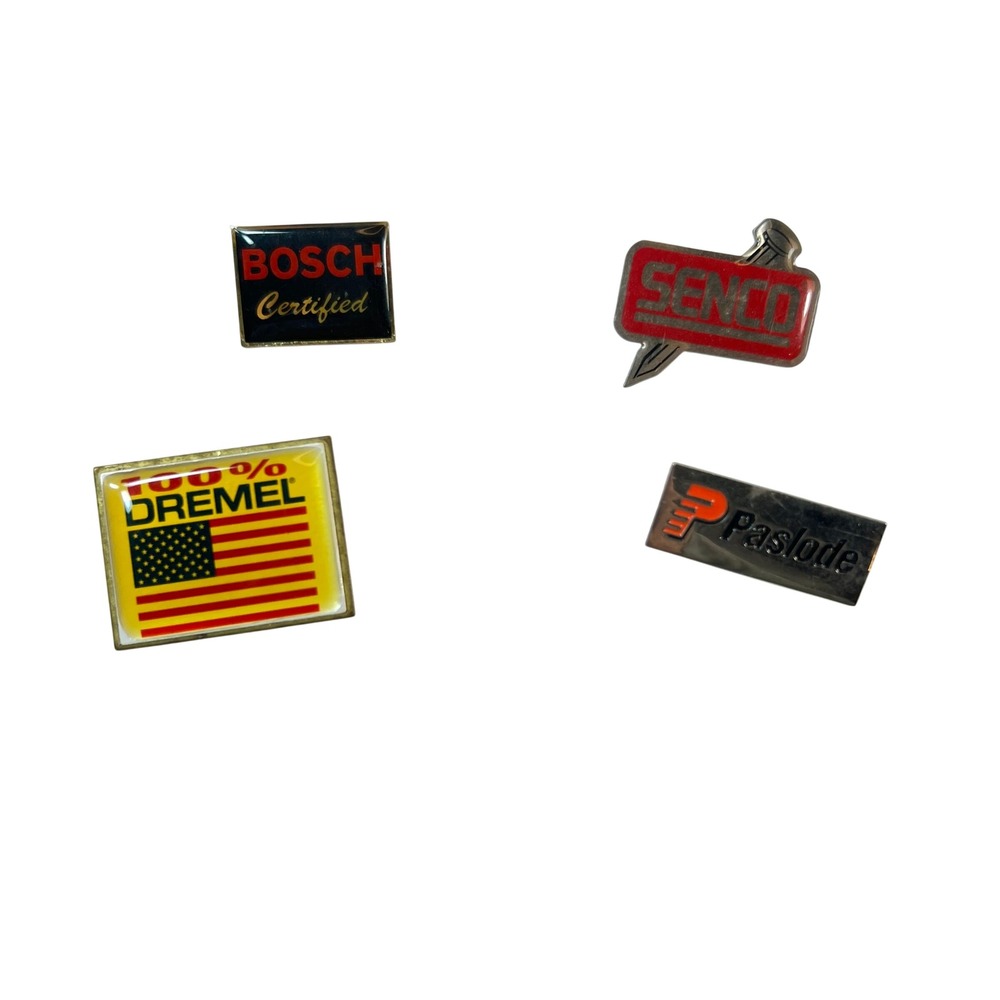 Vintage Tool Brand Lapel Pin Lot Bosch Dremel Senco Paslode Advertising Pins